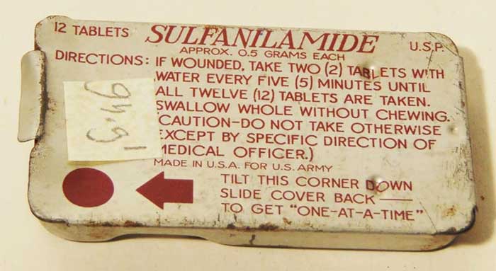Tabletas de sulfanilamida del ejército USA